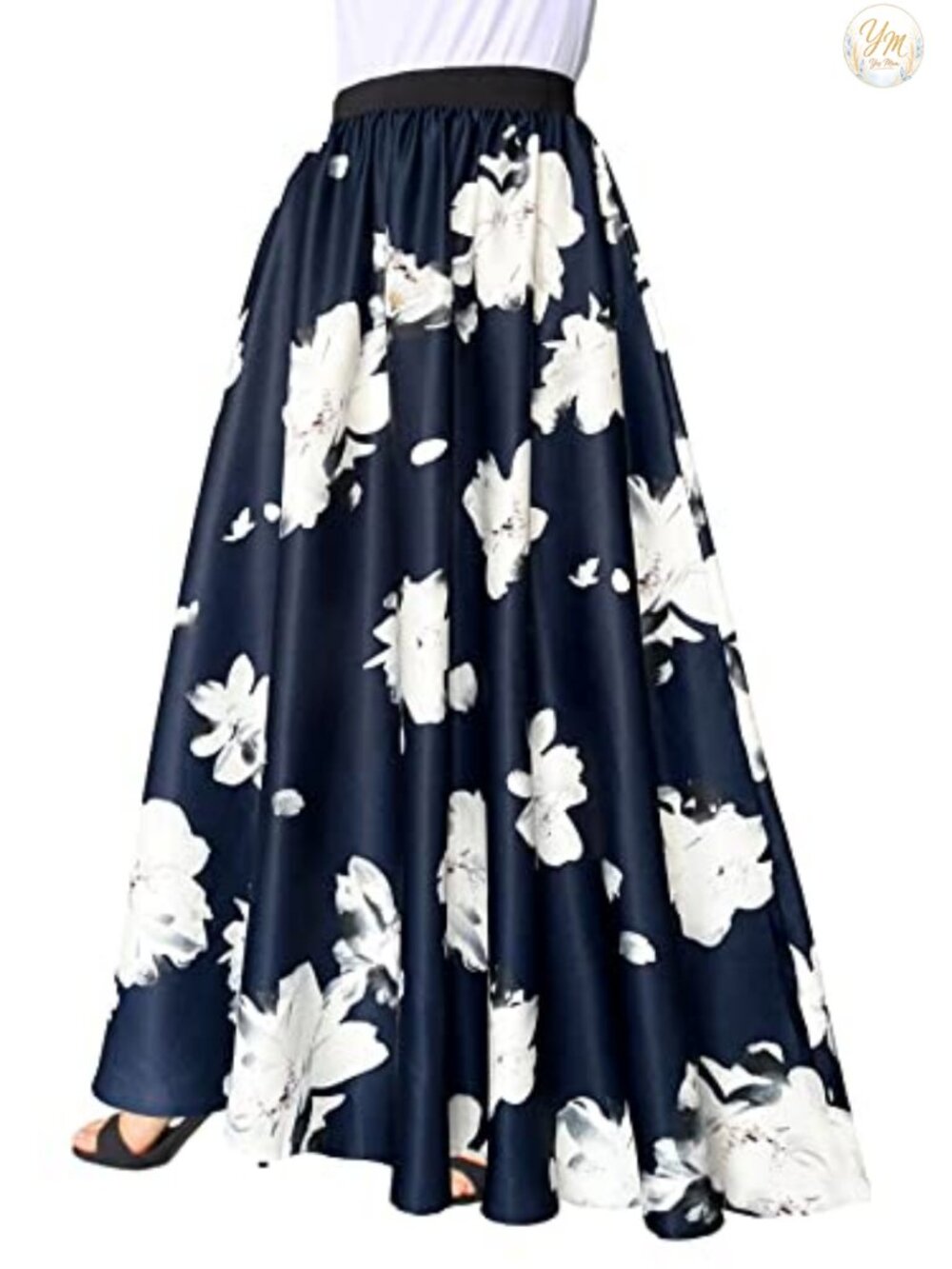 Women's Chiffon Floral High Waist Maxi Skirt Floor Length Beach Casual